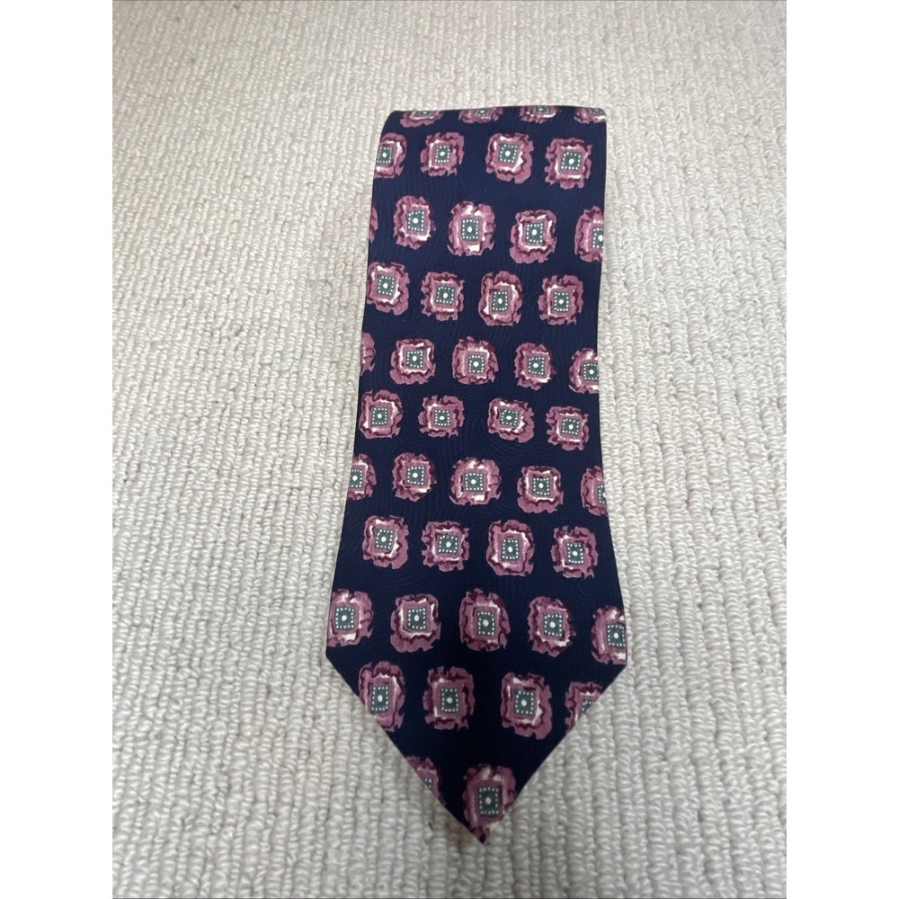 CHAPS RALPH LAUREN 100% Silk Neck Tie Navy Pink